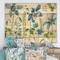 Designart - Bluebell and Columbine Wild Flowers with Butterfly - Cabin & Lodge Print on Natural Pine Wood